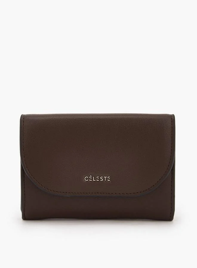 سيليست Solid Wallet with Button Closure